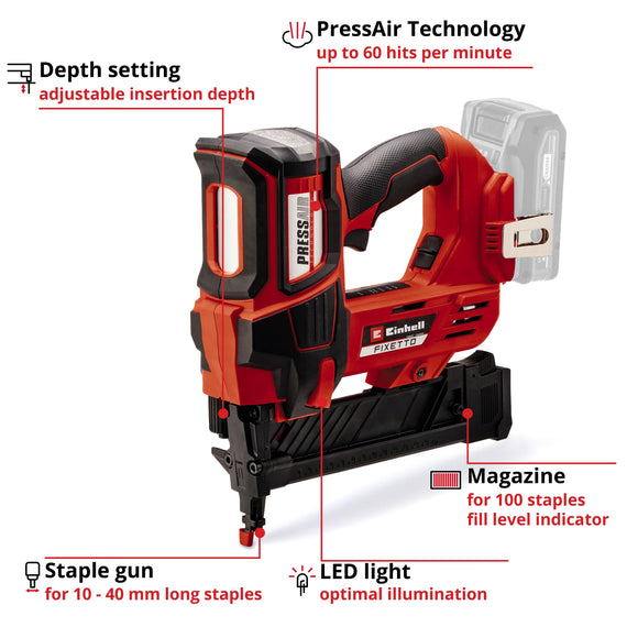 Einhell PROFESSIONAL Cordless Tacker FIXETTO 18/40 S - image 04