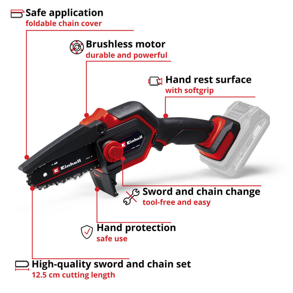 Einhell Cordless Pruning Chain Saw GE-PS 18/15 Li BL-Solo - image 03