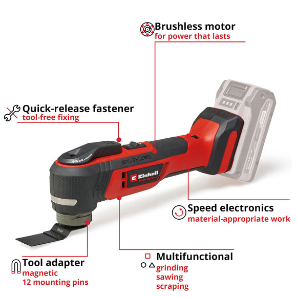 Einhell PROFESSIONAL Cordless Multifunctional Tool TP-MG 18 Li BL - Solo - image 04