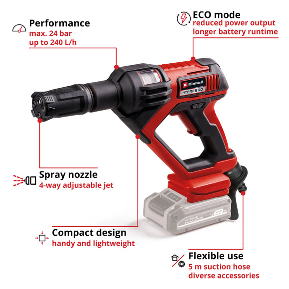 Einhell Cordless Pressure Washer HYPRESSO 18/24-1 - image 04