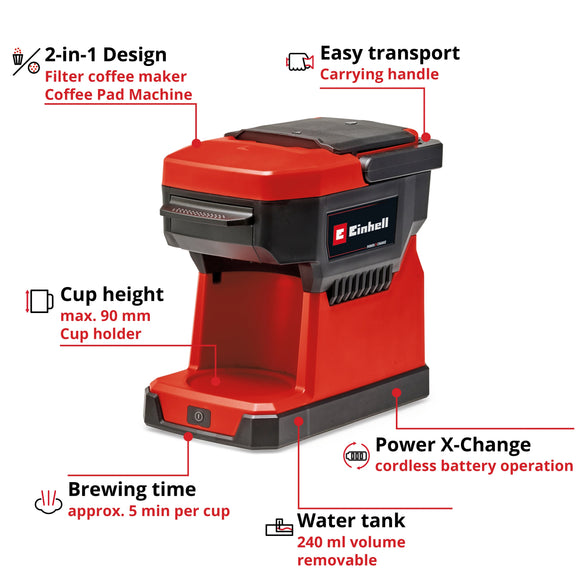 Einhell Cordless Coffee Maker TE-CF 18 Li-Solo - image 04