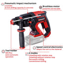 Einhell PROFESSIONAL Cordless Rotary Hammer TP-HD 18/22 D Li BL - Solo - image 03