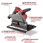 Einhell PROFESSIONAL Cordless Plunge Cut Saw TP-PS 18/165 Li BL - Solo - image 04