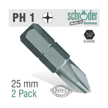 Schroder Phil No. 1 x 25mm Classic Bit 2 Pack - image 01