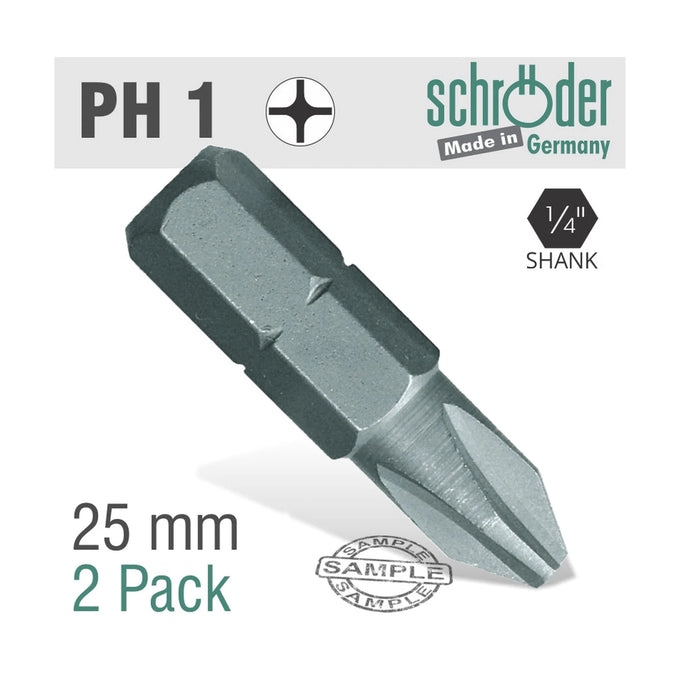 Schroder Phil No. 1 x 25mm Classic Bit 2 Pack - image 01