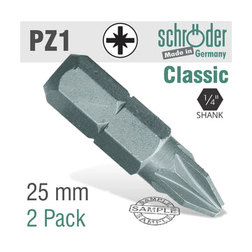 Schroder Pozi No. 1 x 25mm Classic Bit 2 Pack - image 01
