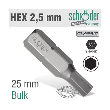Schroder Hex/Allen Insert Bit 2.5mm - image 01
