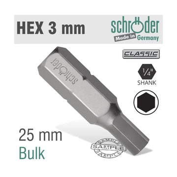 Schroder Hex/Allen Insert Bit 3mm - image 01