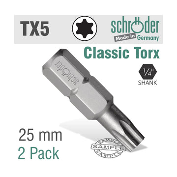 Schroder Torx TX5 Classic Bit 25mm 2 Pack - image 01