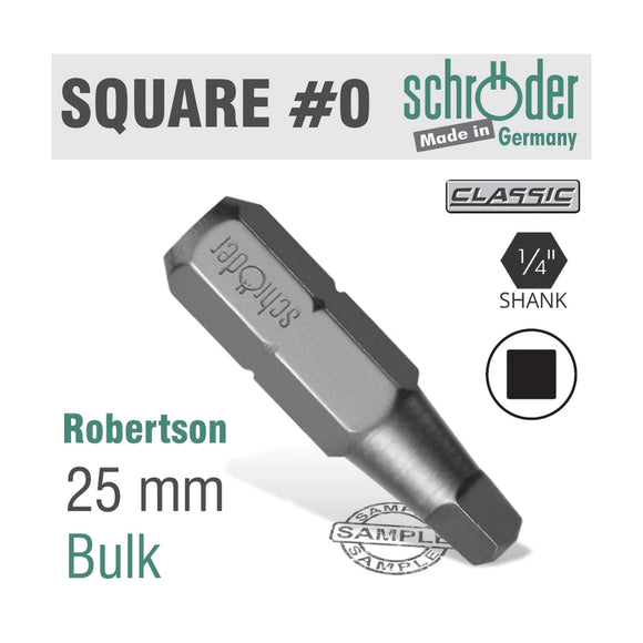 Schroder Sq Recess No. 0 Insert Bit - image 01