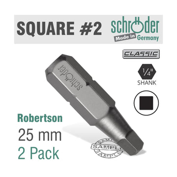 Schroder Sq Recess No. 2 x 25mm Bit 2 Pack - image 01