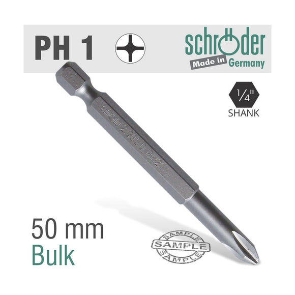 Schroder Phillips No. 1 x 50mm Classic Power Bit - image 01