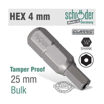 Schroder Allen/Hex 4mm Security Insert Bit 25mm - image 01