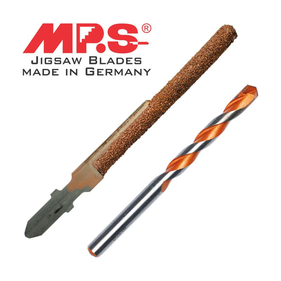 MPS Jigsaw Blade Univ. Set Carbide Rasp 6mm 100/75 + Drill Bit 6 x 60 x 100mm - image 01