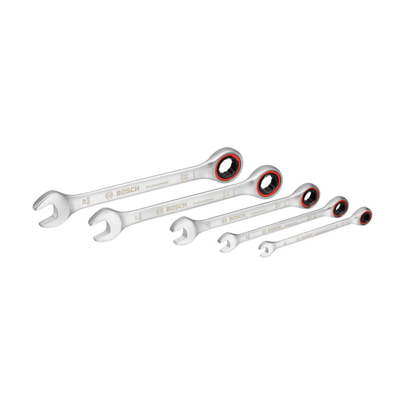 Bosch 5pc Ratchet Spanner Set silver satin - image 01