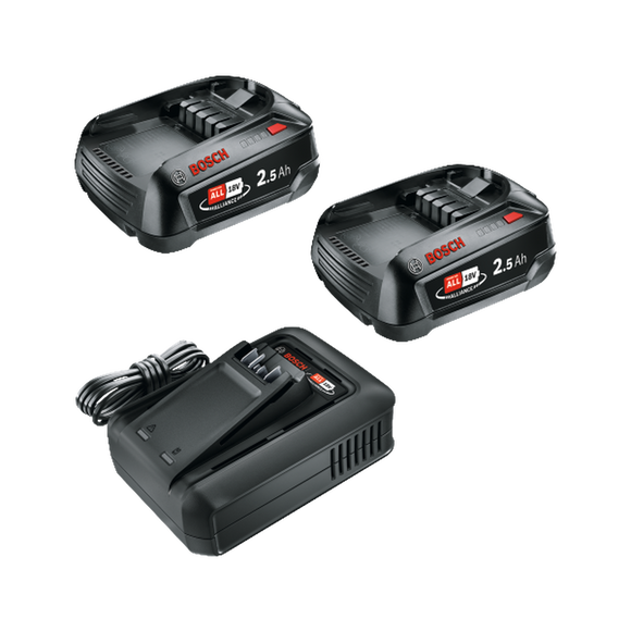 Bosch StarterKit 18V 2.5Ah Charger & 2 Batteries