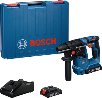 Bosch Cordless Rotary Hammers 1-2KG GBH 18V-18 incl 2x2.0Ah Batteries - 0