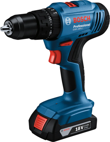 Bosch Cordless Impact Drill GSB 183-LI + 41pce Accessory Kit + Fisherman Box - 0