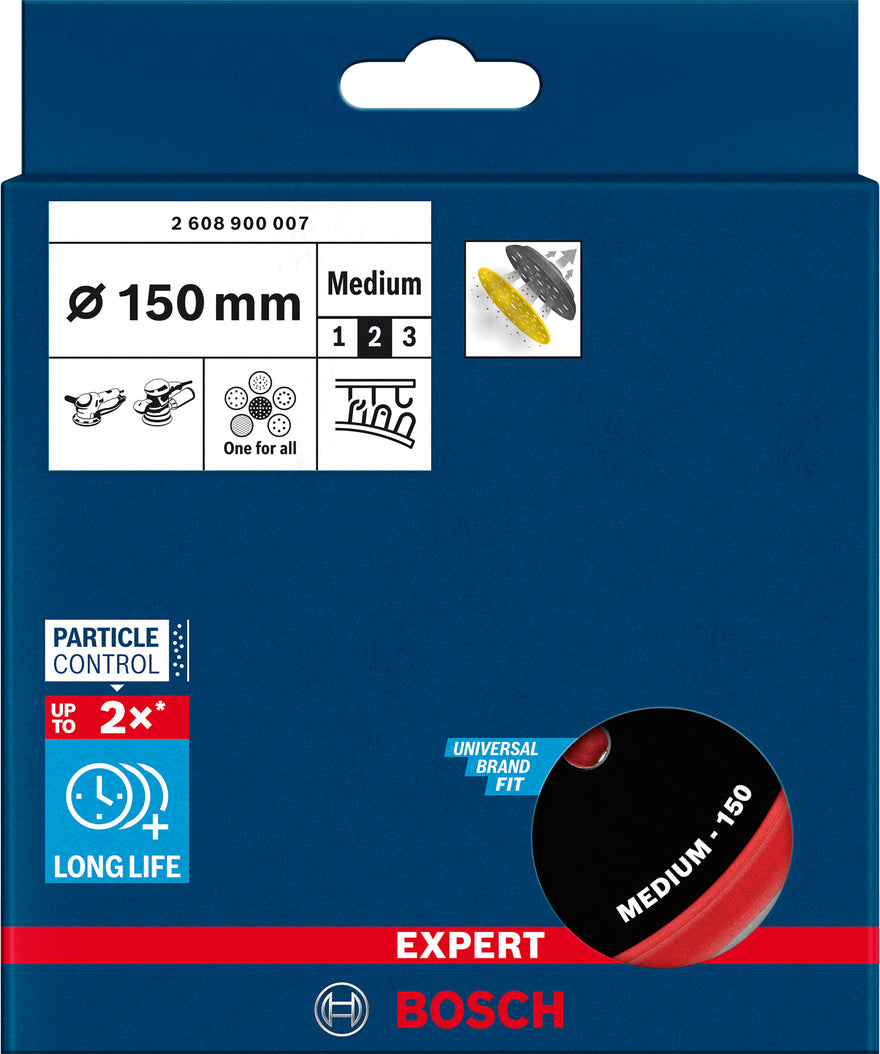EXPERT Multihole Sanding Pad Universal, 150 mm, Medium - 0