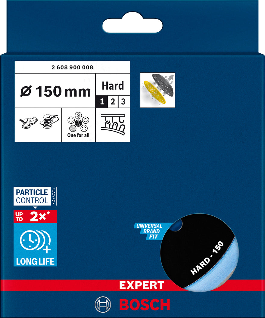 EXPERT Multihole Sanding Pad Universal, 150 mm, Hard - 0
