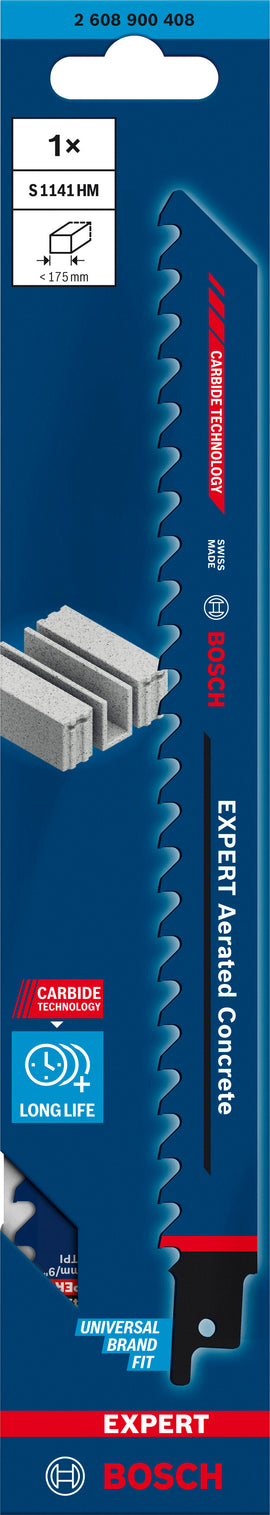 EXPERT ‘Aerated Concrete’ S 1141 HM Reciprocating Saw Blade 1-pc
 225x19x1.25 - 0