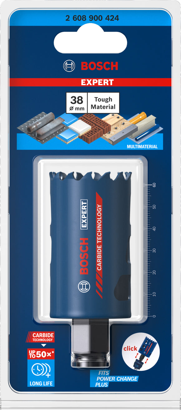 Expert Tough Material Holesaw 38 x 60MM