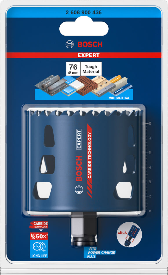 Expert Tough Material Holesaw 76 x 60MM