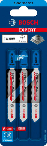 EXPERT Tough Metal medium T118EHM Jigsaw Blade, 3 pcs - 0