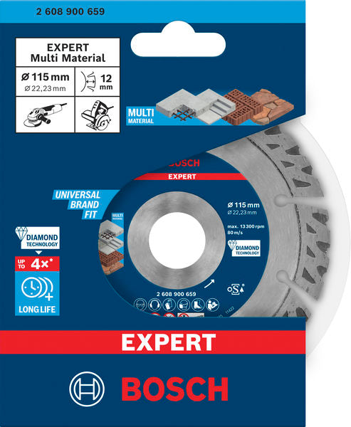 Bosch EXPERT MultiMaterial Diamond Cutting Disc 115 x 22,23 x 2,2 x 12 mm