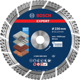 Bosch EXPERT MultiMaterial Diamond Cutting Disc 230 x 22.23 x 2.4 x 15 mm