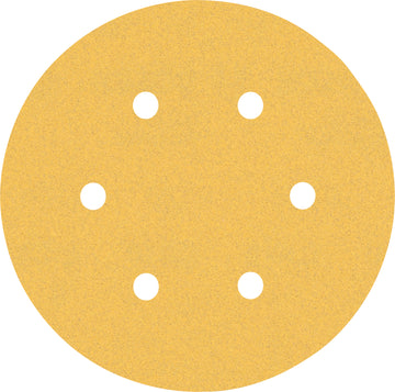 EXPERT C470 Sandpaper with 6 holes for Random Orbital Sanders 150 mm, G 120 5-pc