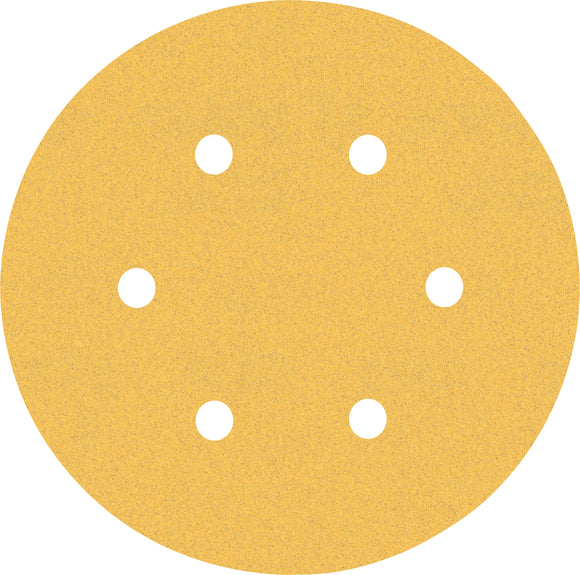 EXPERT C470 Sandpaper with 6 holes for Random Orbital Sanders 150 mm, G 120 5-pc