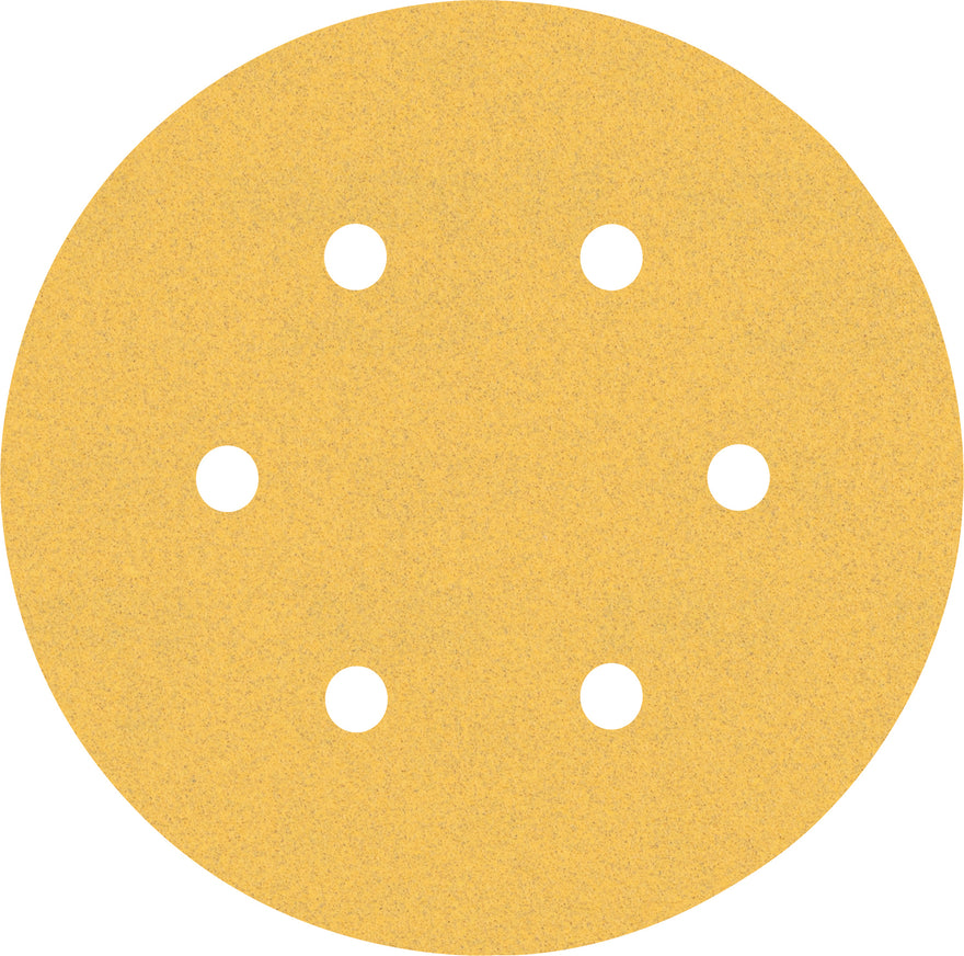 EXPERT C470 Sandpaper with 6 holes for Random Orbital Sanders 150 mm, G 120 5-pc