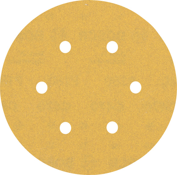 EXPERT C470 Sandpaper with 6 holes for Random Orbital Sanders 150 mm, G 180 5-pc