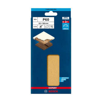 EXPERT C470 Sandpaper with 8 holes for Orbital Sanders 93 x 186 mm, G 60 10-pc - image 02