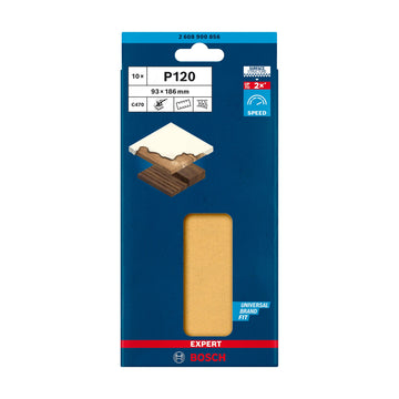 EXPERT C470 Sandpaper with 8 holes for Orbital Sanders 93 x 186 mm, G 120 10-pc - image 02