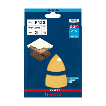 EXPERT C470 Sandpaper with 11 holes for Multi Sanders 102 x 62 mm, 93 mm, G 120 10-pc - image 02