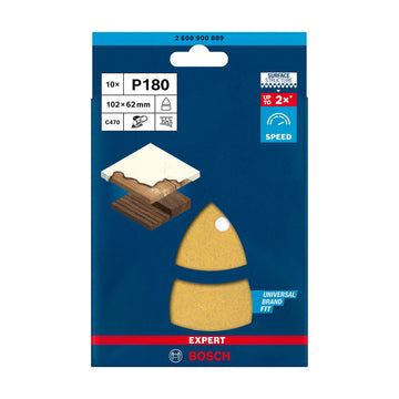 EXPERT C470 Sandpaper with 11 holes for Multi Sanders 102 x 62 mm, 93 mm, G 120 10-pc - image 02