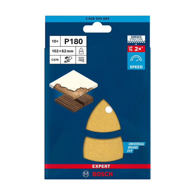 EXPERT C470 Sandpaper with 11 holes for Multi Sanders 102 x 62 mm, 93 mm, G 120 10-pc - image 02