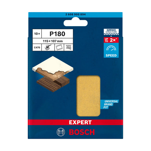 EXPERT C470 Sandpaper with 6 holes for Orbital Sanders 115 x 107 mm, G 180 10-pc - image 02