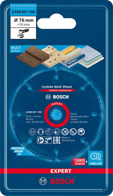 Bosch EXPERT Carbide Multi Wheel Cutting Disc 76 mm, 10 mm - 0