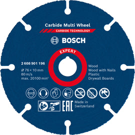Bosch EXPERT Carbide Multi Wheel Cutting Disc 76 mm, 10 mm