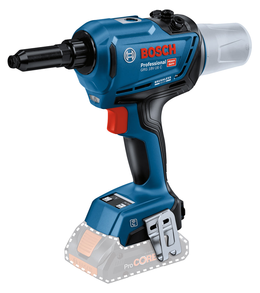 Bosch Cordless Rivet Gun GRG 18V-16 C Solo excl Battery & Charger - 0