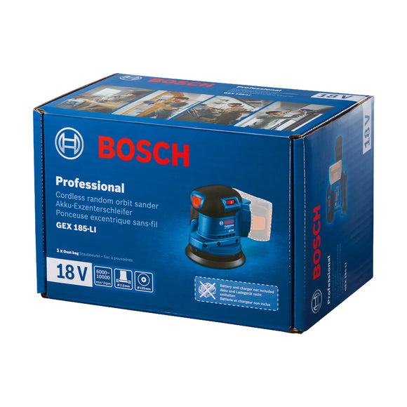 Bosch Cordless Random Orbital Sander GEX 185-LI Solo excl Battery & Charger - image 04