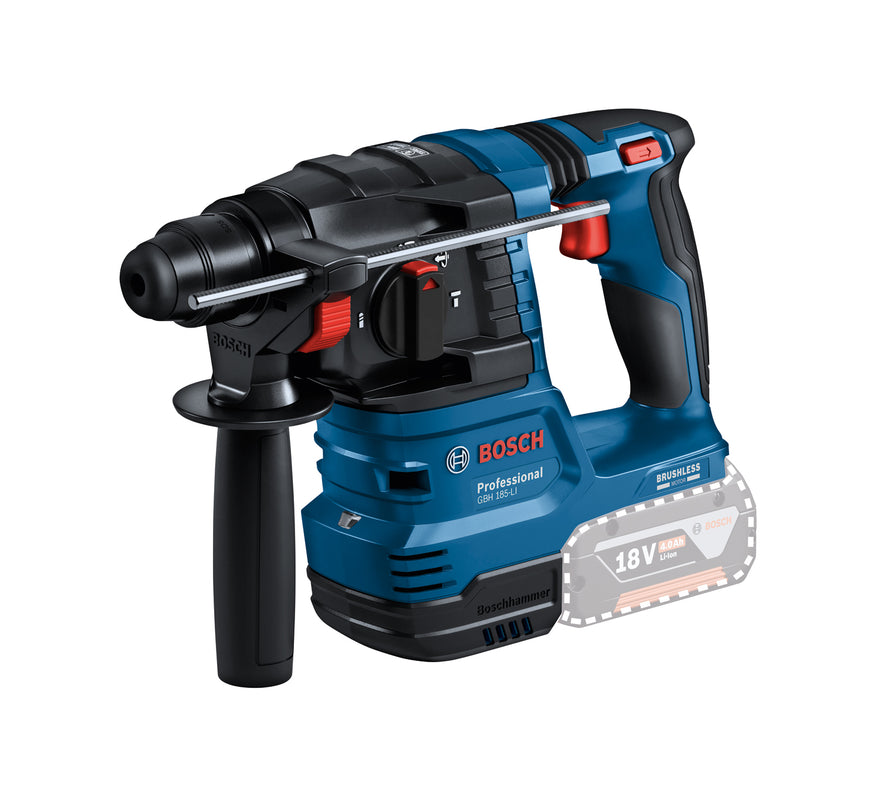Bosch Cordless Rotary Hammers 1-2KG GBH 185-LI Solo excl Battery & Charger