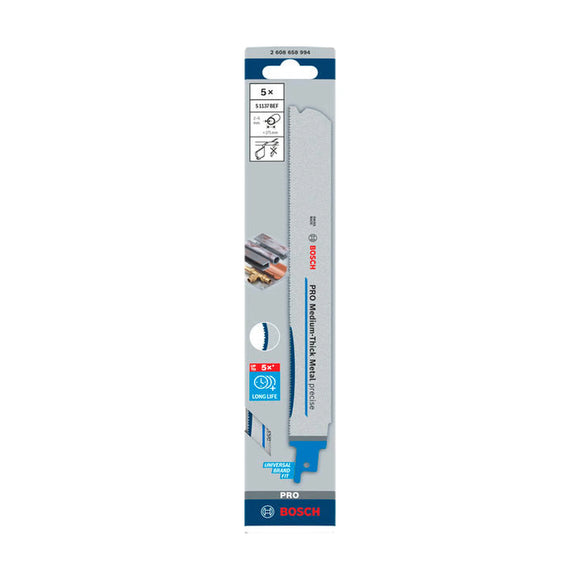 PRO Medium-Thick Metal precise S1137BEF Blade, 1.1 x 25 x 225 mm, 5 pcs - image 02