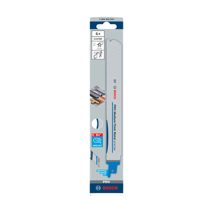 PRO Medium-Thick Metal precise S1137BEF Blade, 1.1 x 25 x 225 mm, 5 pcs - image 02