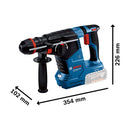 Bosch Cordless Rotary Hammers 1-2KG GBH 187-LI Solo excl Battery & Charger - image 02