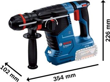 Bosch Cordless Rotary Hammers 1-2KG GBH 187-LI Solo excl Battery & Charger - 0
