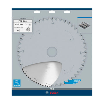 PRO Steel Circular Saw Blade, Corded, 355 x 2.2 x 25.4 mm, T90 - image 02